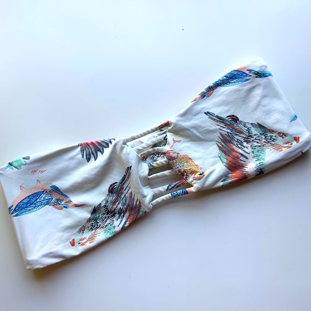 Boys and Arrows Bird Strapless Bikini Top